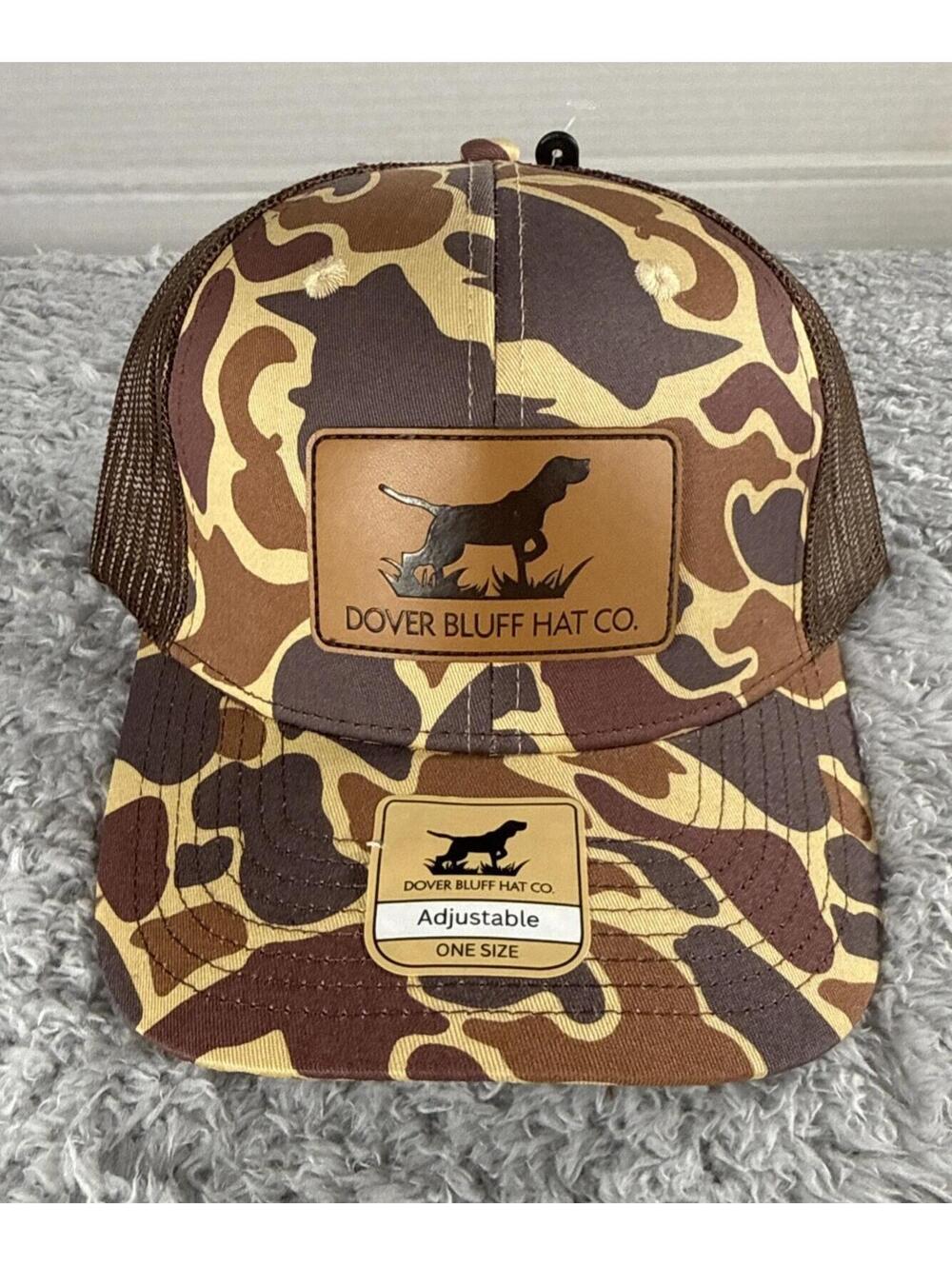 NWT Dover Bluff Hat Co Camo Trucker Hat Cap Adjustable Pointer Hunting Dog Patch - Picture 8 of 8